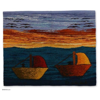 Handmade Peruvian Coast Wool Tapestry (Peru) - 31.5" W x 25.5" H