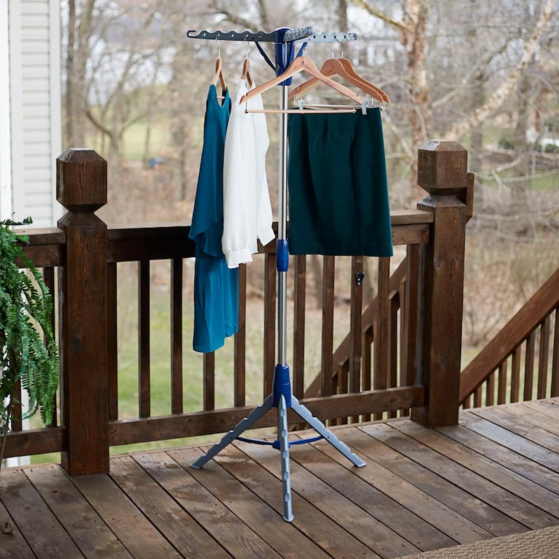 Household Essentials Collapsible Portable Indoor Tripod Clothes Drying Rack for Hanging Laundry
