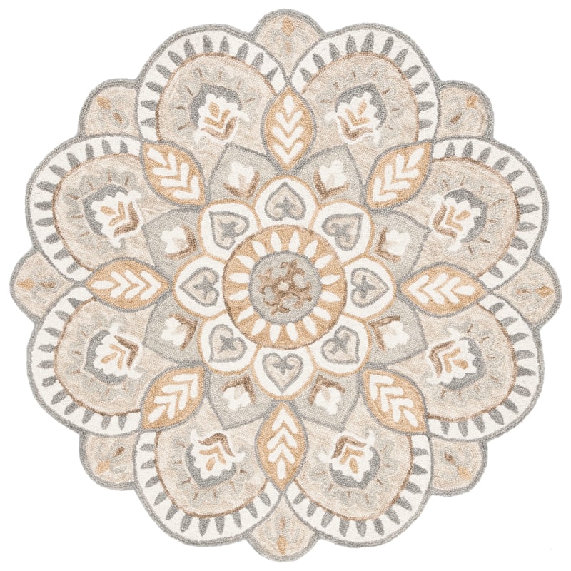 SAFAVIEH Handmade Novelty Urtza Ornate Flower Wool Rug