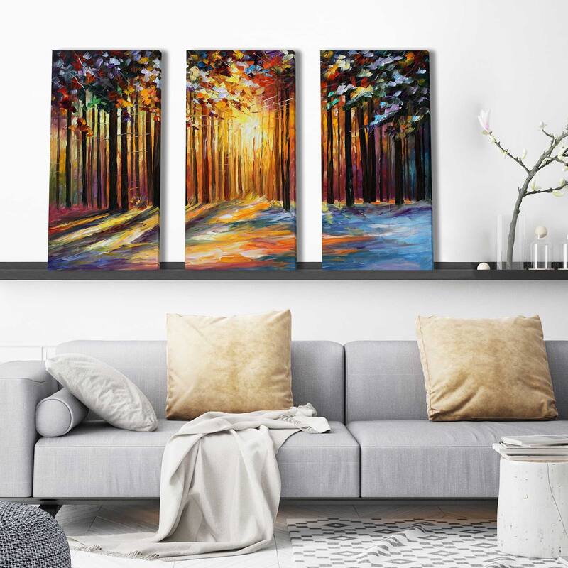 "Sun Of January" by Leonid Afremov 3 Piece Set on Canvas