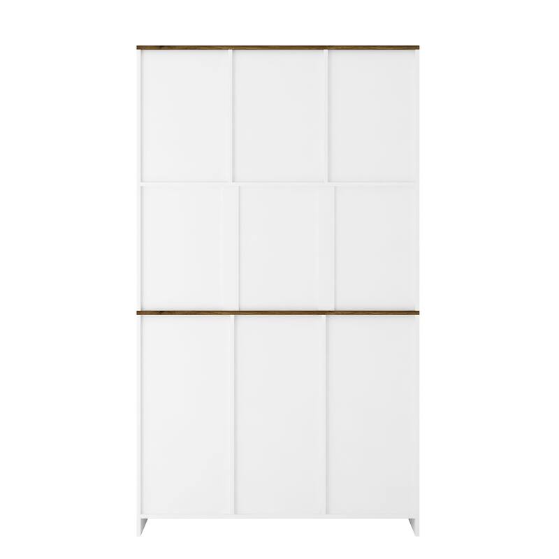 Kitchen Pantry Storage Cabinet Bar Cabinet White Sideboard wCharging Ports