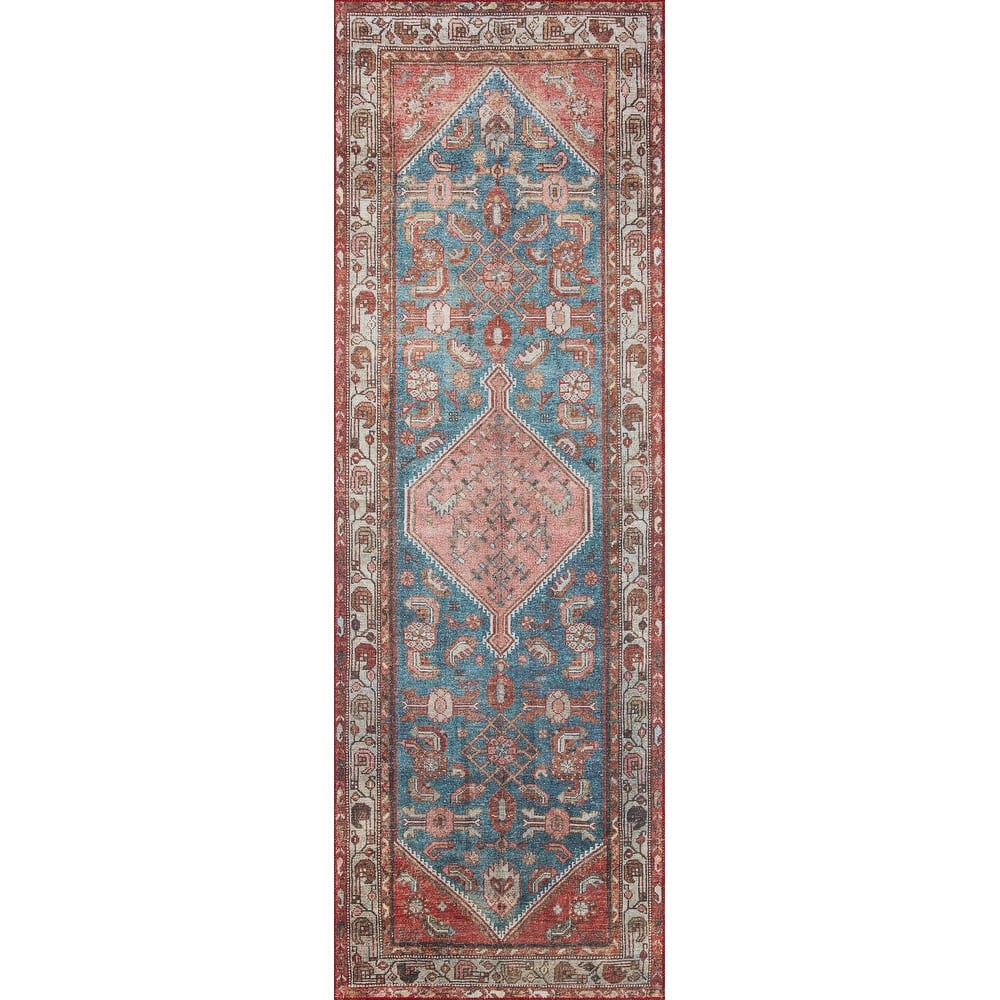 Alexander Home Isabelle Boho Vintage Botanical Printed Area Rug