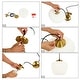 preview thumbnail 10 of 8, Modern Glam 1-Light White Brass Ribbed Opal Milk Glass Pendant Light for Dining Room - 11"