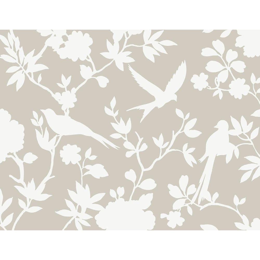 Lillian August Kauai Bird Toile Embossed Vinyl Unpasted Wallpaper