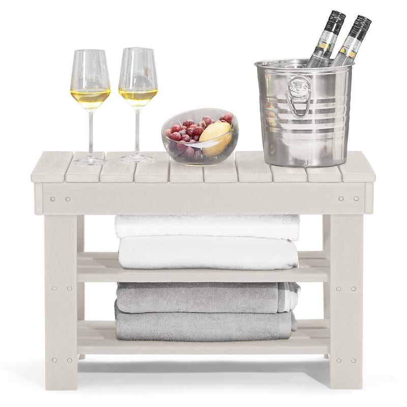 HDPE Outdoor Storage Bench Entryway Shoe Rack Patio Bench