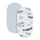 preview thumbnail 2 of 4, Sweet Jojo Designs Vintage Airplane Boy 2 Pack Baby Bassinet Fitted Sheets - Blue Clouds & Airplanes, Air Plane, Transportation