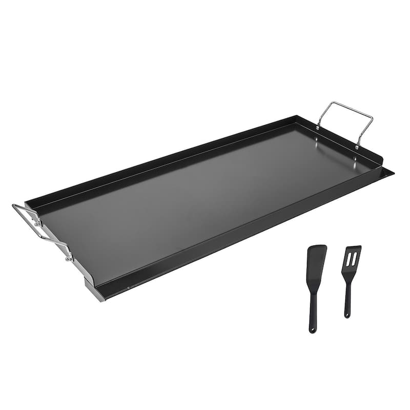 Anmytek Carbon Steel Flat Top Griddle Universal BBQ Grill Pan - Black