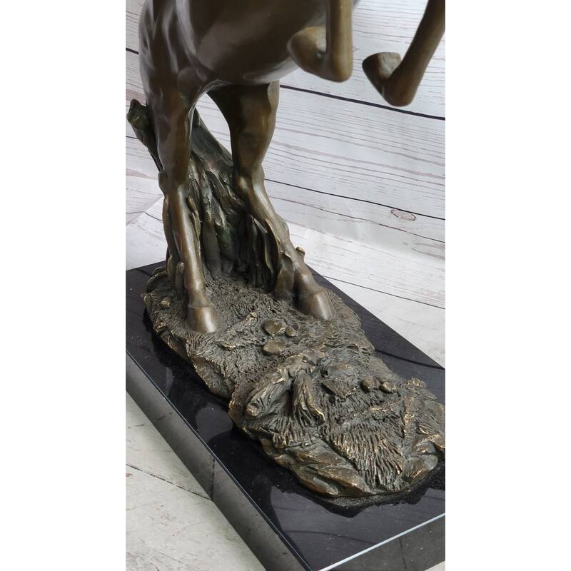 Rearing Arabian Horse Stallion Bronze Statue Sculpture Figure Equestrian Farm Stable Decor