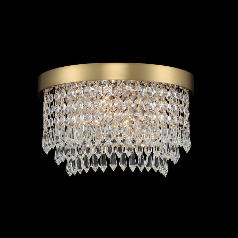 Allegri 033920-FR001 Tavo 6" Tall Wall Sconce with Firenze Crystal - Winter Brass