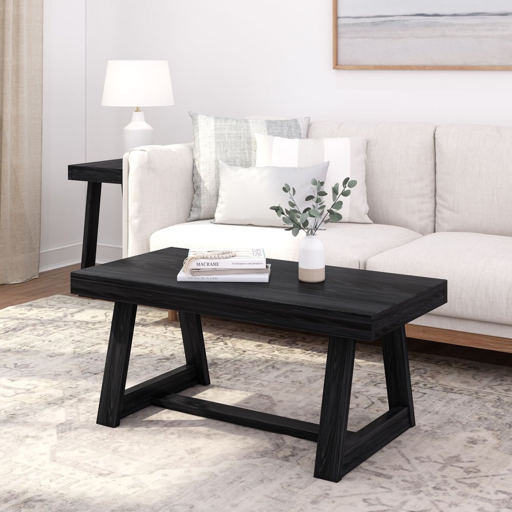 Plank and Beam Classic Rectangular Trestle Leg Coffee Table - 40"