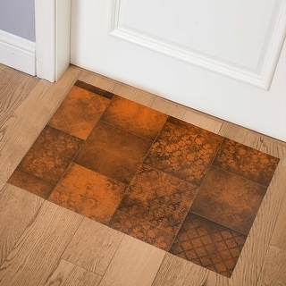 ECLECTIC BOHEMIAN PATCHWORK RUST Doormat By Kavka Designs - Bed Bath ...