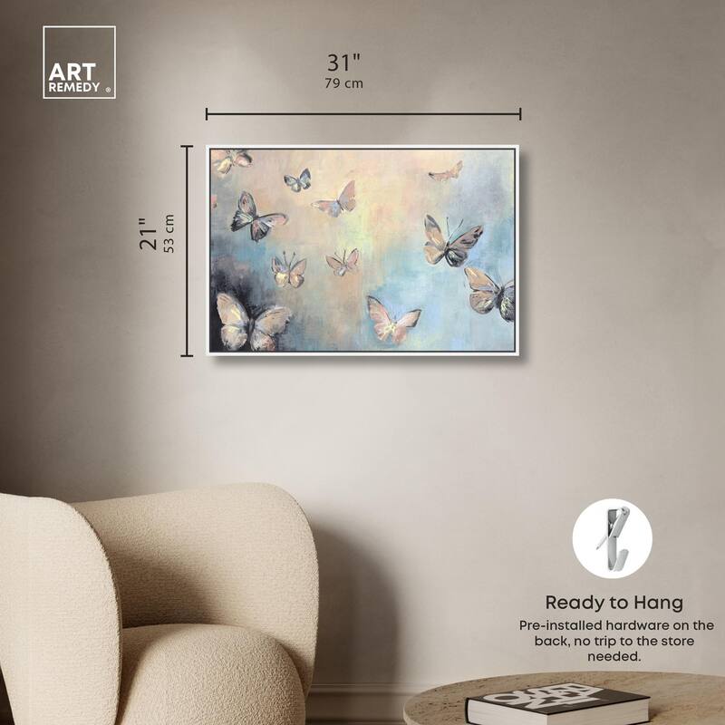 Textured Butterflies I Canvas by Art Remedy