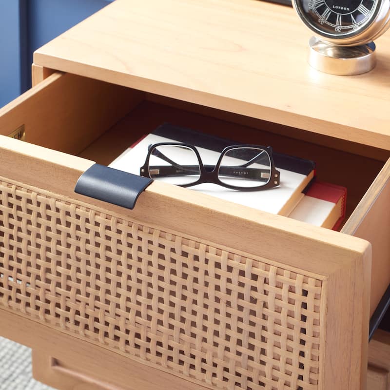SAFAVIEH Heidbra 2-Drawer Rattan Nightstand - Natural