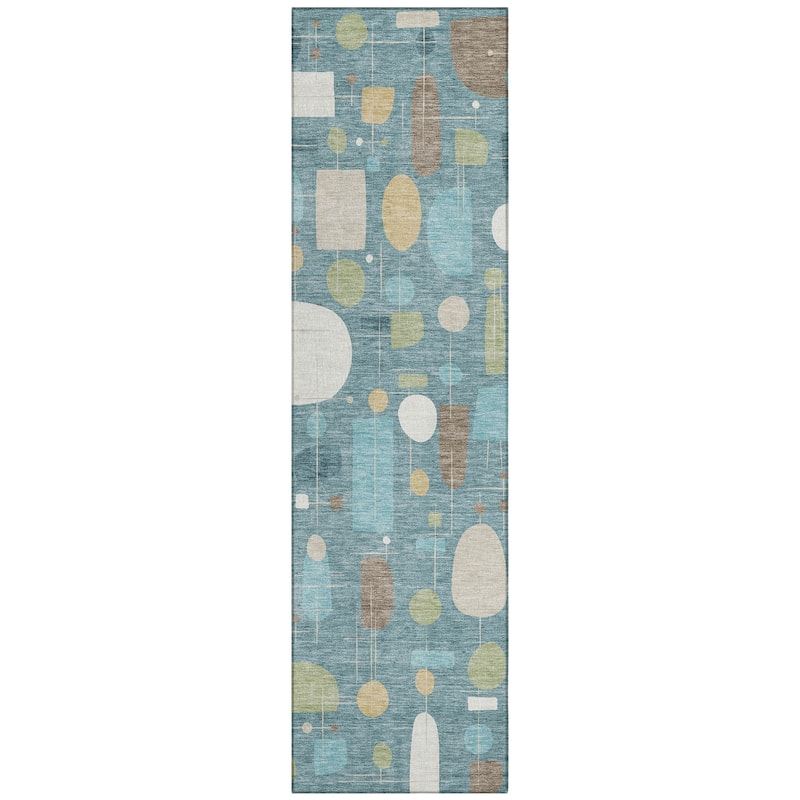 Machine Washable Indoor/ Outdoor Contemporary Fun Chantille Rug