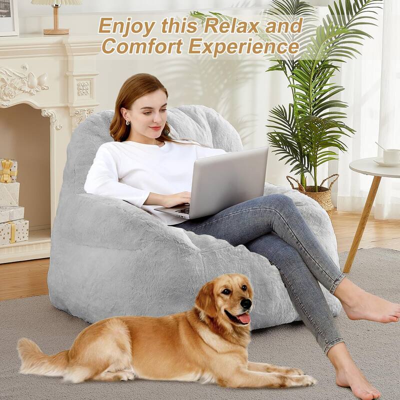 Large Bean Bag Chair, Comfortable Lounge Chair with Armrests