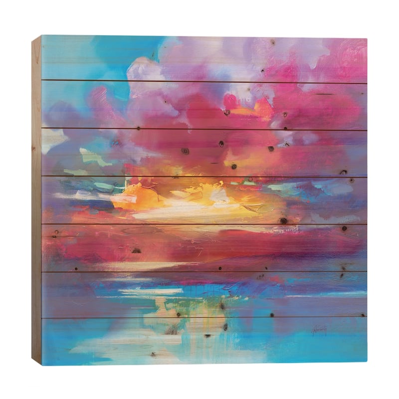 Loch Lomond Sky Print On Wood by Scott Naismith - Multi-Color - 26x26x1.5