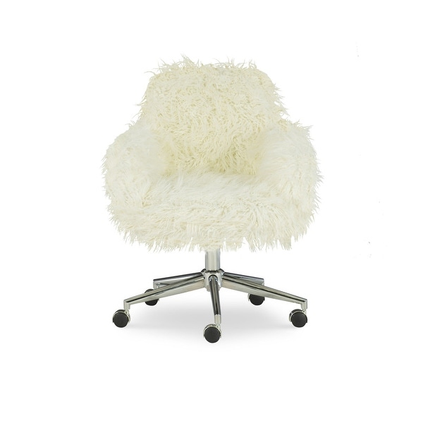 Amber Off White Faux Fur Office Chair On Sale Bed Bath