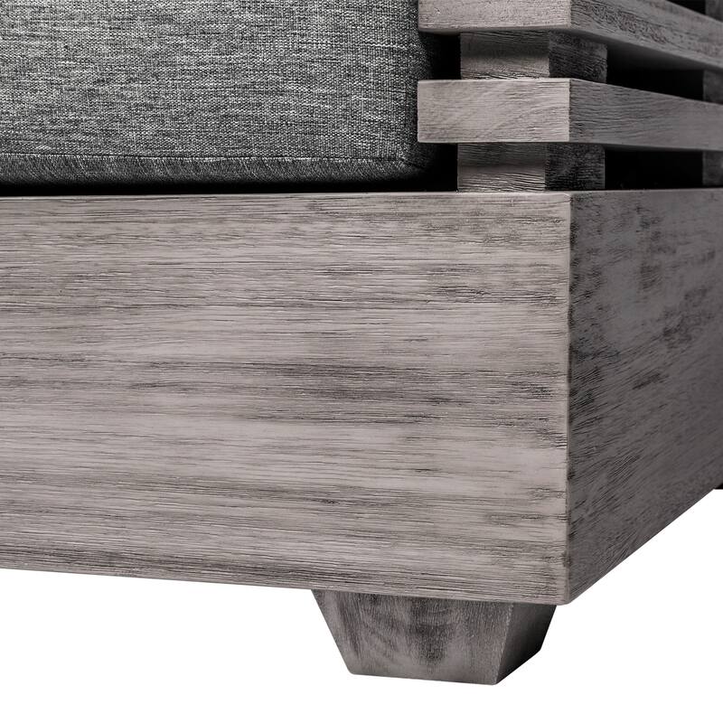 Vivid Modern Solid Wood 4 Piece Outdoor Conversation Set with Olefin Cushions