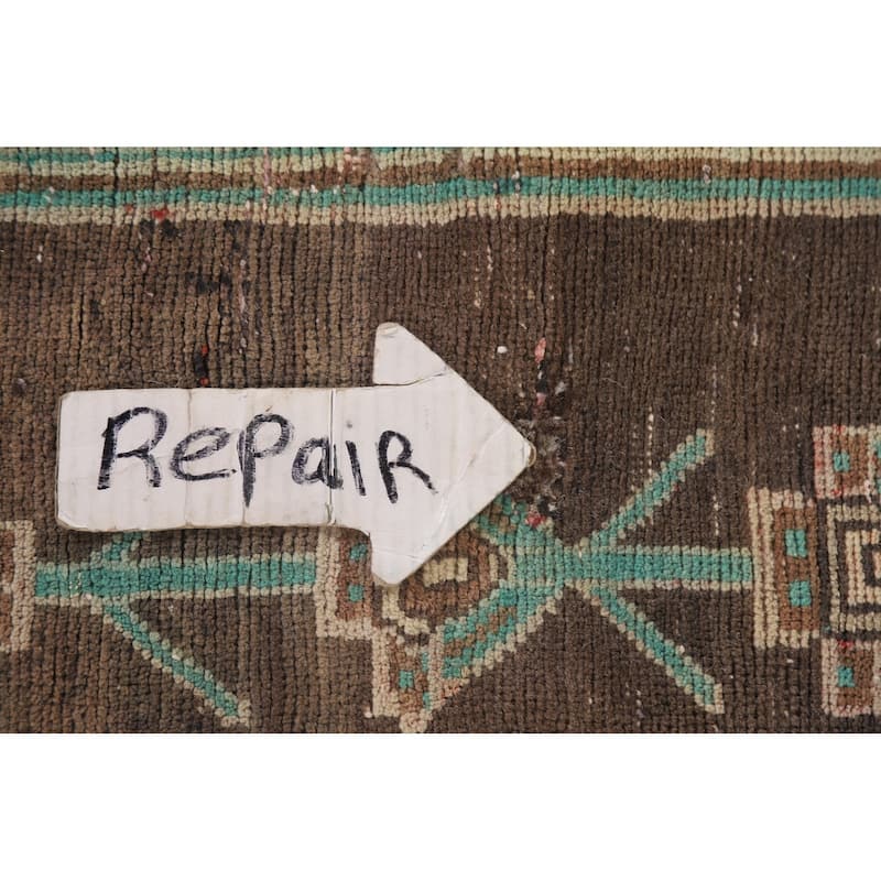 Geometric Ardebil Persian Antique Area Rug Handmade Wool Carpet - 4'8" x 10'4"