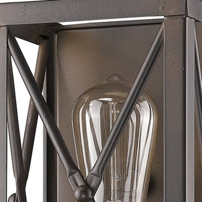 Steel Geometric Wall Sconce with Open Frame Dimmable, Hardwired - 4.5” x 5.5” x 10” (D x W x H)