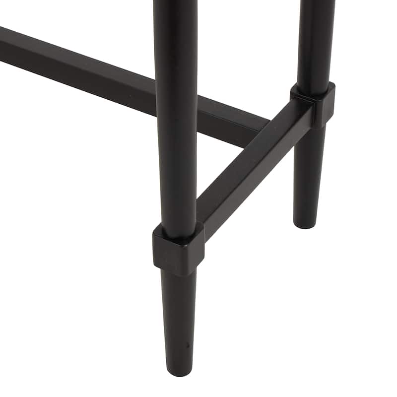 Wood Handmade 2 Drawer Console Table with Gold Handles - Black - Roche River Decor