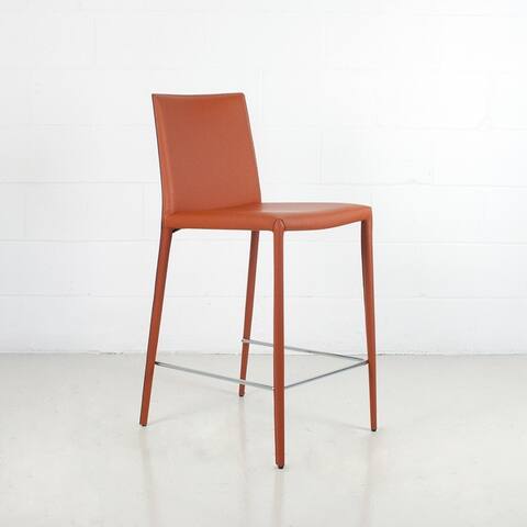 Prima Modern Leather & Metal Counter Stool - Contract Grade