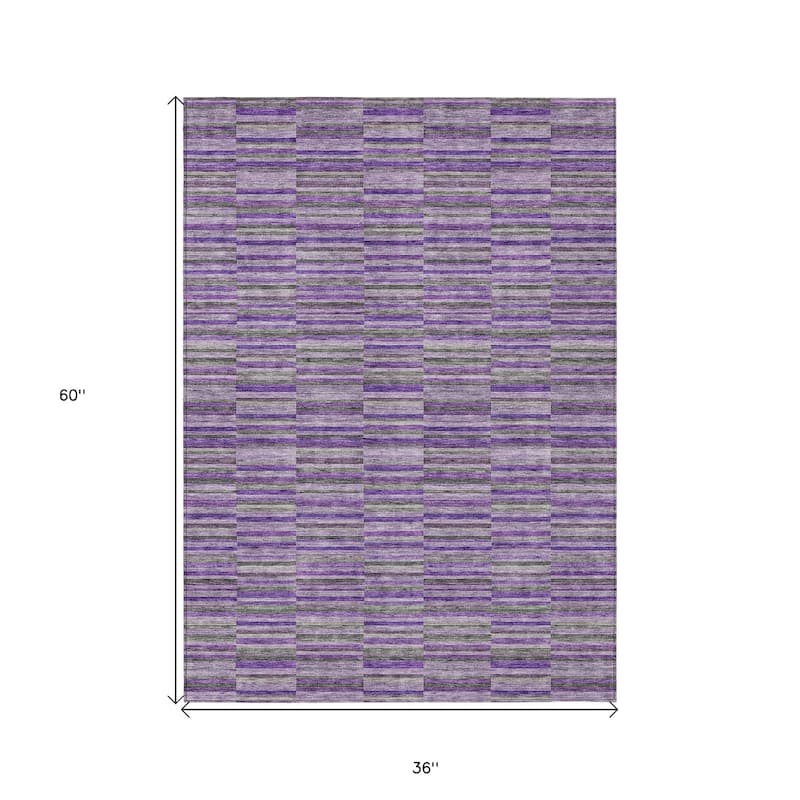 HomeRoots Striped Transitional Rectangle Outdoor Rug