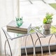 preview thumbnail 29 of 41, Glitzhome Set of 2 Glam Glass Modern Side Table Sofa Table