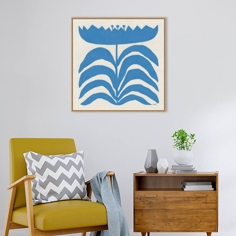 Delighted III Blue by Moira Hershey Framed Canvas Wall Art Print