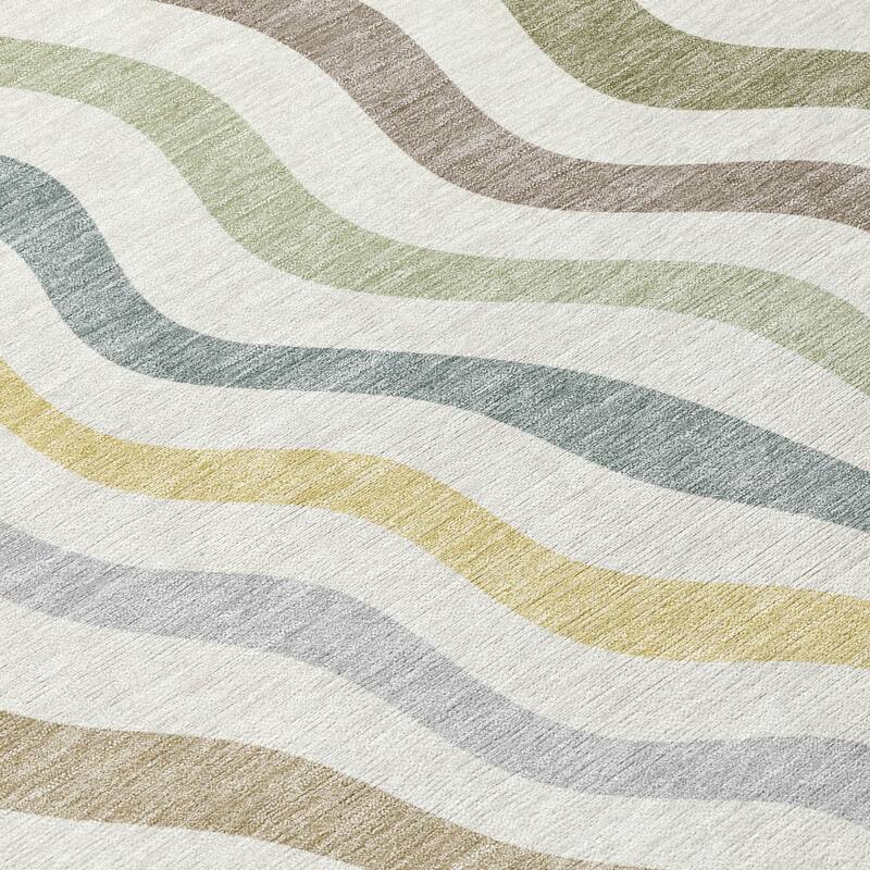 Machine Washable Indoor/ Outdoor Modern Eureka Chantille Rug