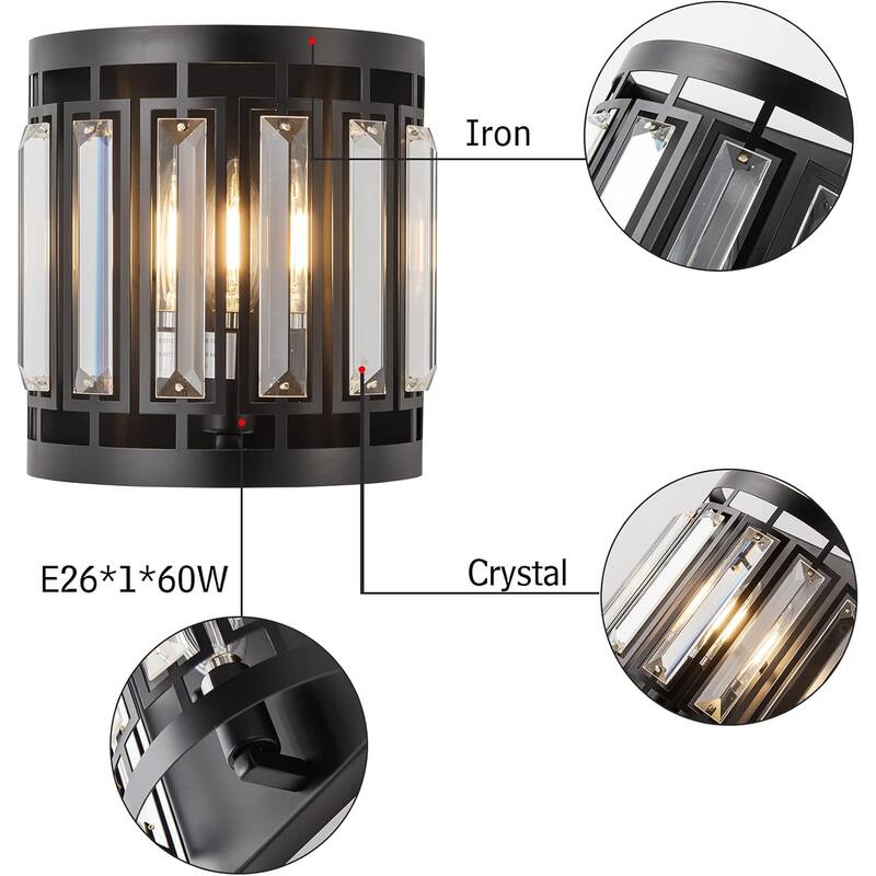 Farmhouse wall light black vanity light steel&metal hallway light