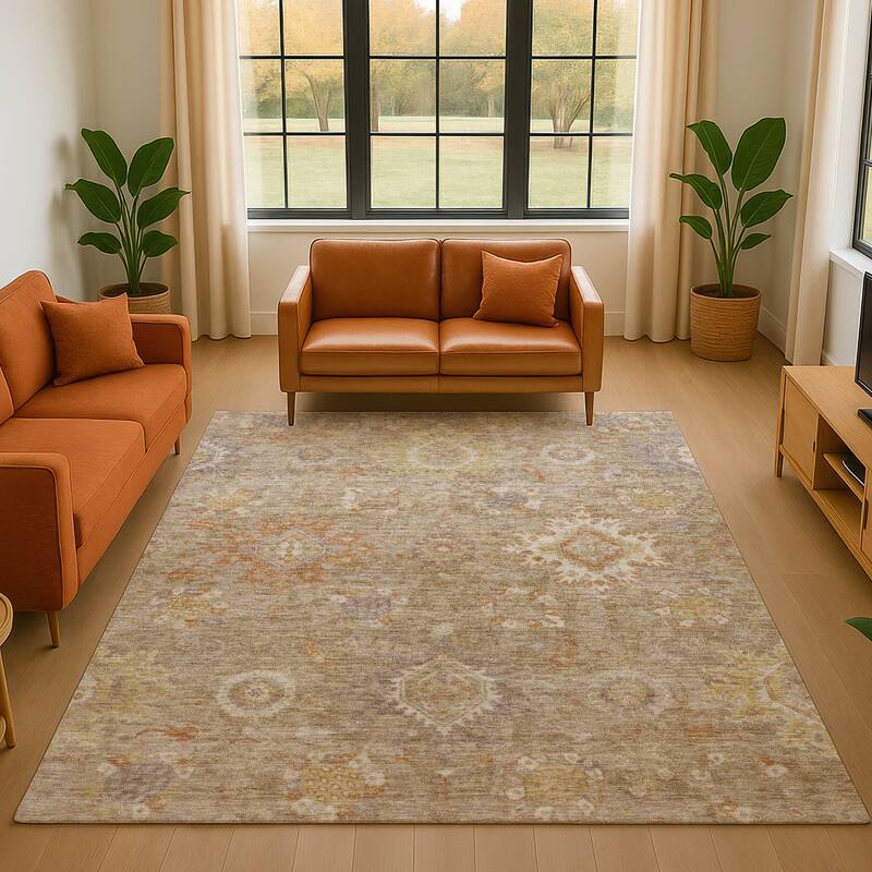 Premium Washable Super Soft Traditional Kashan Mayfield Rug - Beige - 2'6" x 3'10"