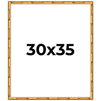 30x35 Frame Gold Bamboo Picture Frame Modern Photo Frame Includes UV Acrylic Shatter Guard Front Acid Free Foam Backing Board