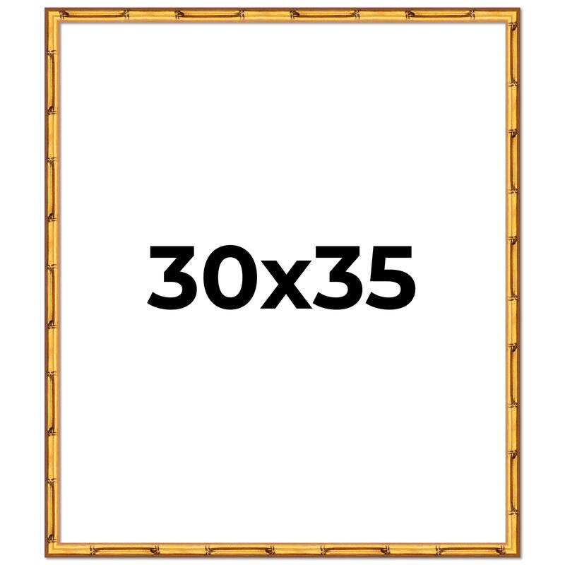 30x35 Frame Gold Bamboo Solid Wood Picture Frame | 1 Inch Moulding