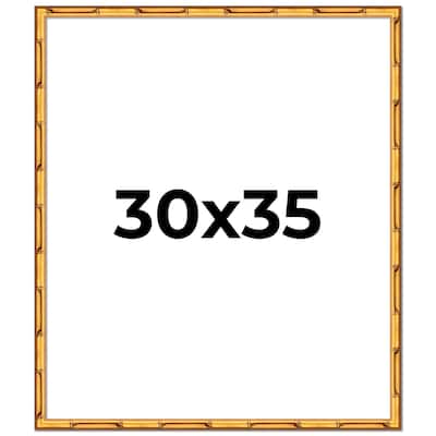 30x35 Frame Gold Bamboo Solid Wood Picture Frame | 1 Inch Moulding