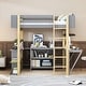 preview thumbnail 19 of 30, Full Size Loft Bed with Built-in Storage Cabinet, Cubes & Foldable Desk, Solid Wood Loft Bed Frame for Kids Teens Adults