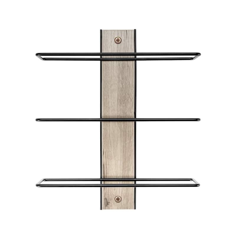 9 Bottle Wine Rack Wood Holder (Set of 3) - 2.5"D x 10"W x 12"H