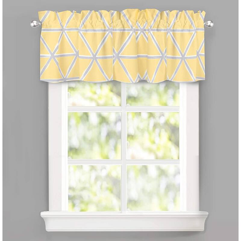 DriftAway Raymond Geometric Pattern Lined Window Valance