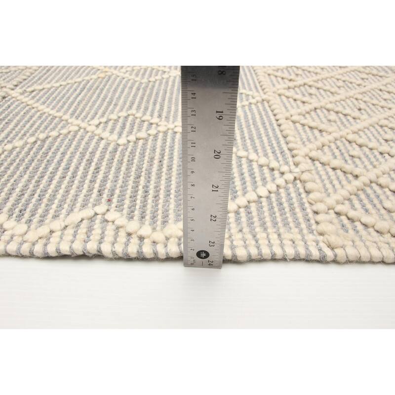 ECARPETGALLERY Braid weave Sienna Grey Wool Rug - 5'0 x 7'10