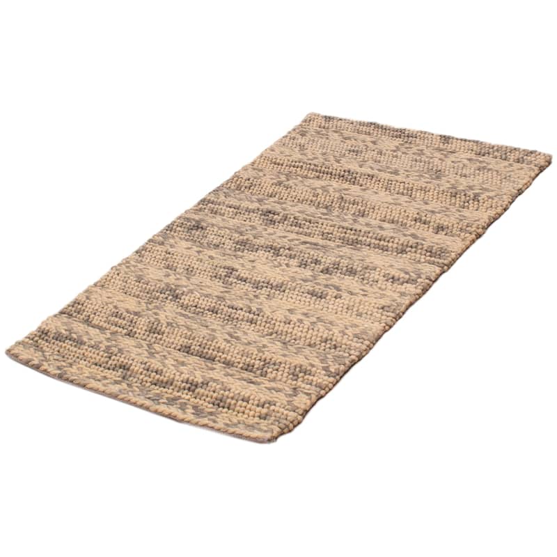 ECARPETGALLERY Braid weave Sienna Grey Wool Rug - 3'3 x 5'1
