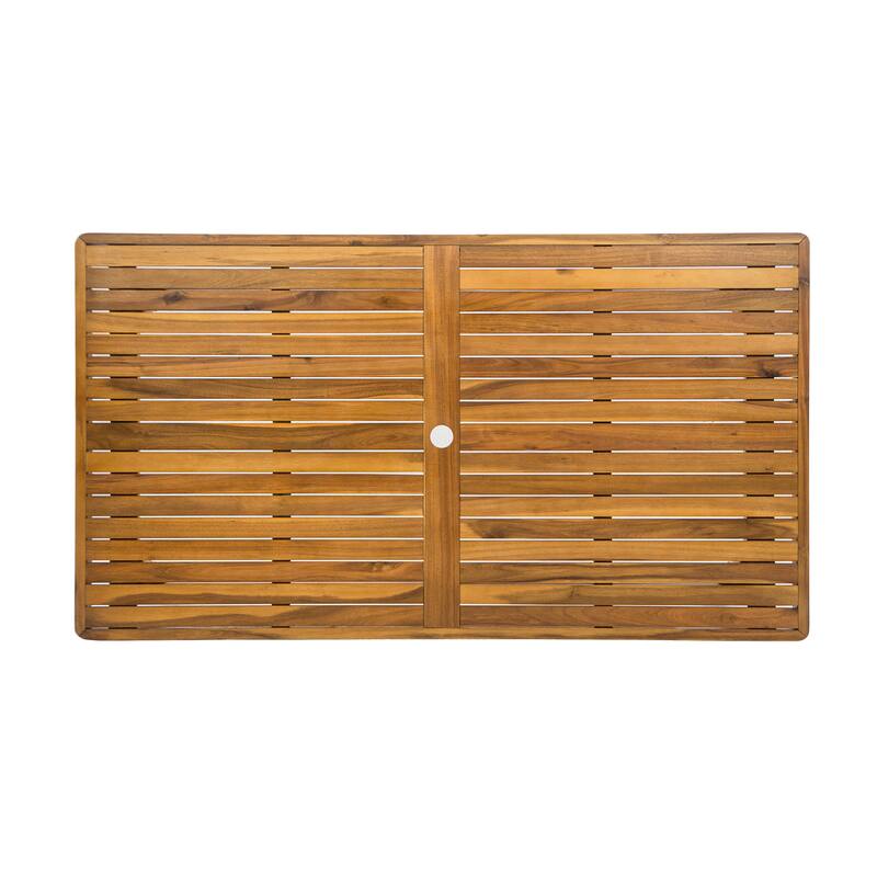 Roomfitters 3-Piece Outdoor Dining Set, Modern Patio Furniture, Acacia Wood Table & 2 Chairs with Cushions