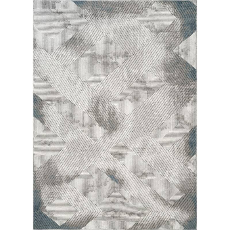Gray 7 ft. 10 in. x 10 ft. 6 in.Luxury Area Rug, 0.43 Pile Height – Sophisticated Warmth for Any Room - 6' x 7' - Straw Stripe