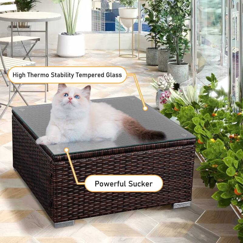 4-Piece Patio Conversation Set Patio Furniture Set With Thick Cushions,Outdoor Sectional Sofa Outdoor Wicker Sofa W Coffee Table