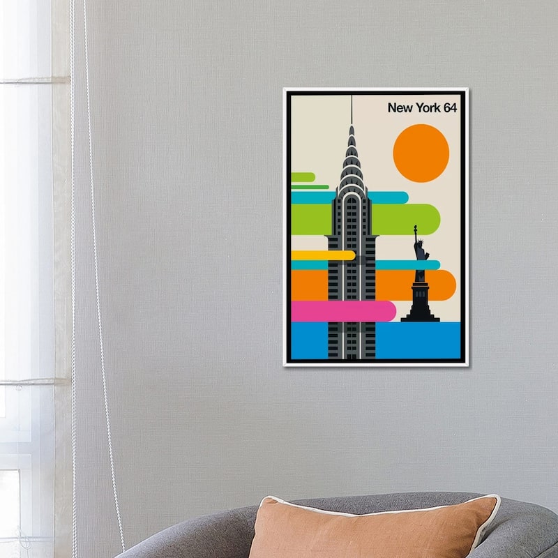 iCanvas "New York 64" by Bo Lundberg Framed Canvas Print