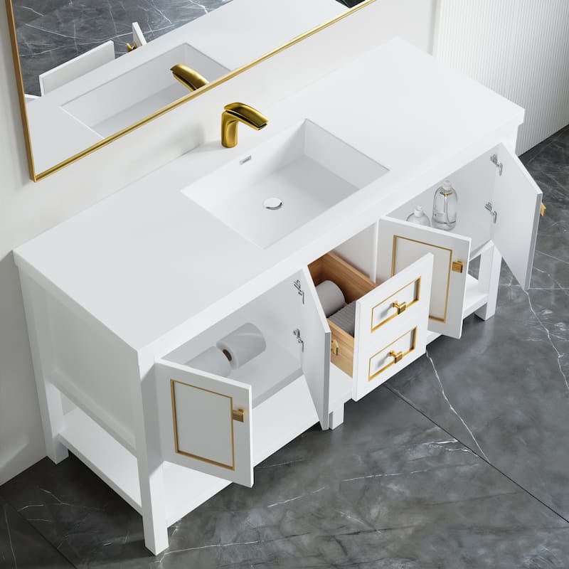 Davis 60" Single Bathroom Vanity Set