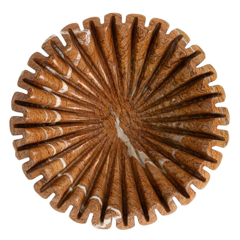 Marble Pleated Dish - 7.0"L x 7.0"W x 2.5"H