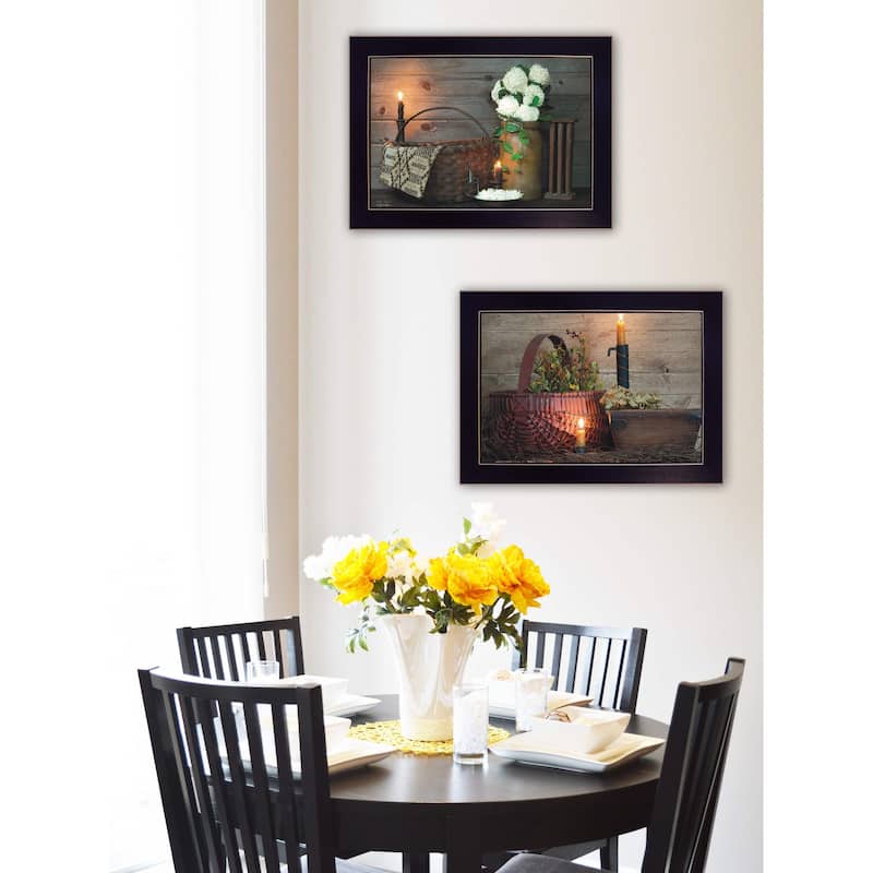 TrendyDecor4U Traditional "White / Red baskets" 2-Piece Vignette by Susie Boyer