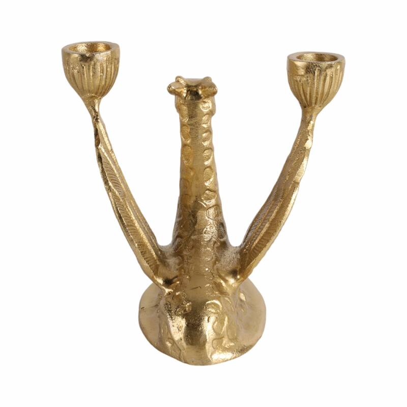 Metal Giraffe with Wings Taper Candle Holder - Gold, 6 in. - 7.0"