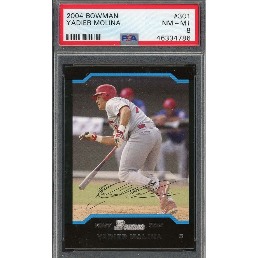 Yadier Molina 2004 Bowman Baseball Rookie Card RC #301 Graded PSA 8 - 8'6" x 11'6"