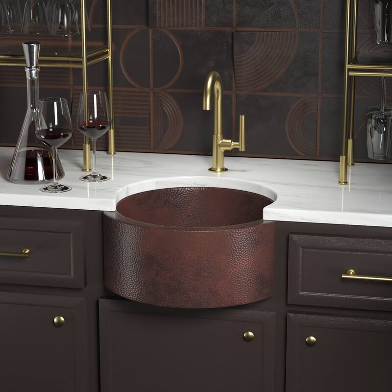 Fiesta 19-inch Round Antique Copper Bar/ Prep Sink